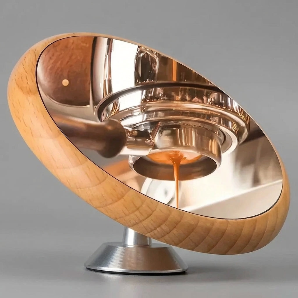 Bottomless Portafilter Espresso Shot Mirror — Adjustable Freestanding