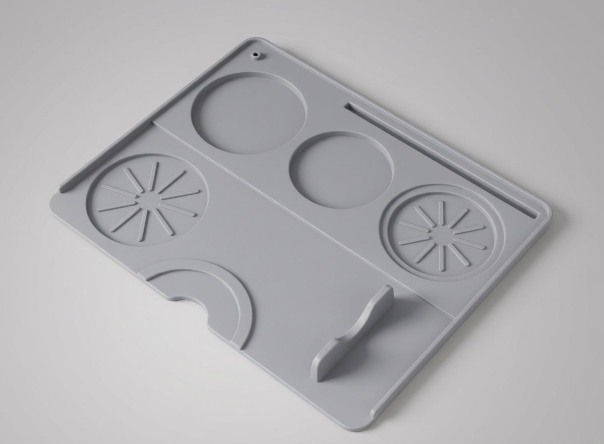 Silicone Espresso Tamping Mat — Corner Bench Edge Design