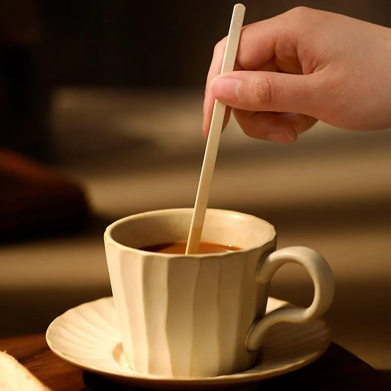 Disposable Wooden Coffee Stirrers — 100 Pack, Biodegradable