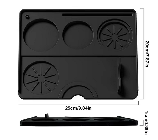 Silicone Espresso Tamping Mat — Corner Bench Edge Design