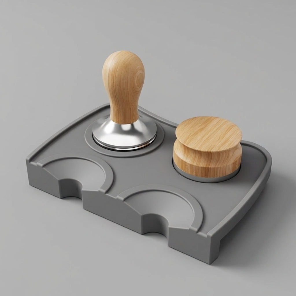 Barista Tamping Station Mat — Silicone with Portafilter Cradle
