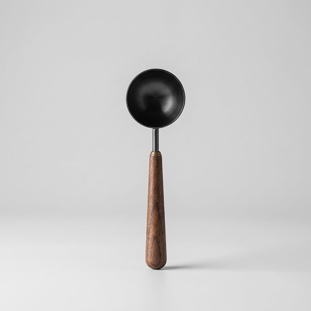 Walnut Wood Coffee Scoop — 25ml Stainless Steel Measuring Spoon