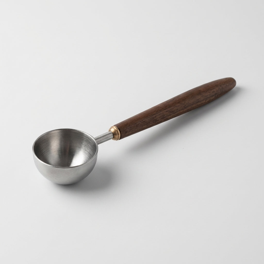 Walnut Wood Coffee Scoop — 25ml Stainless Steel Measuring Spoon