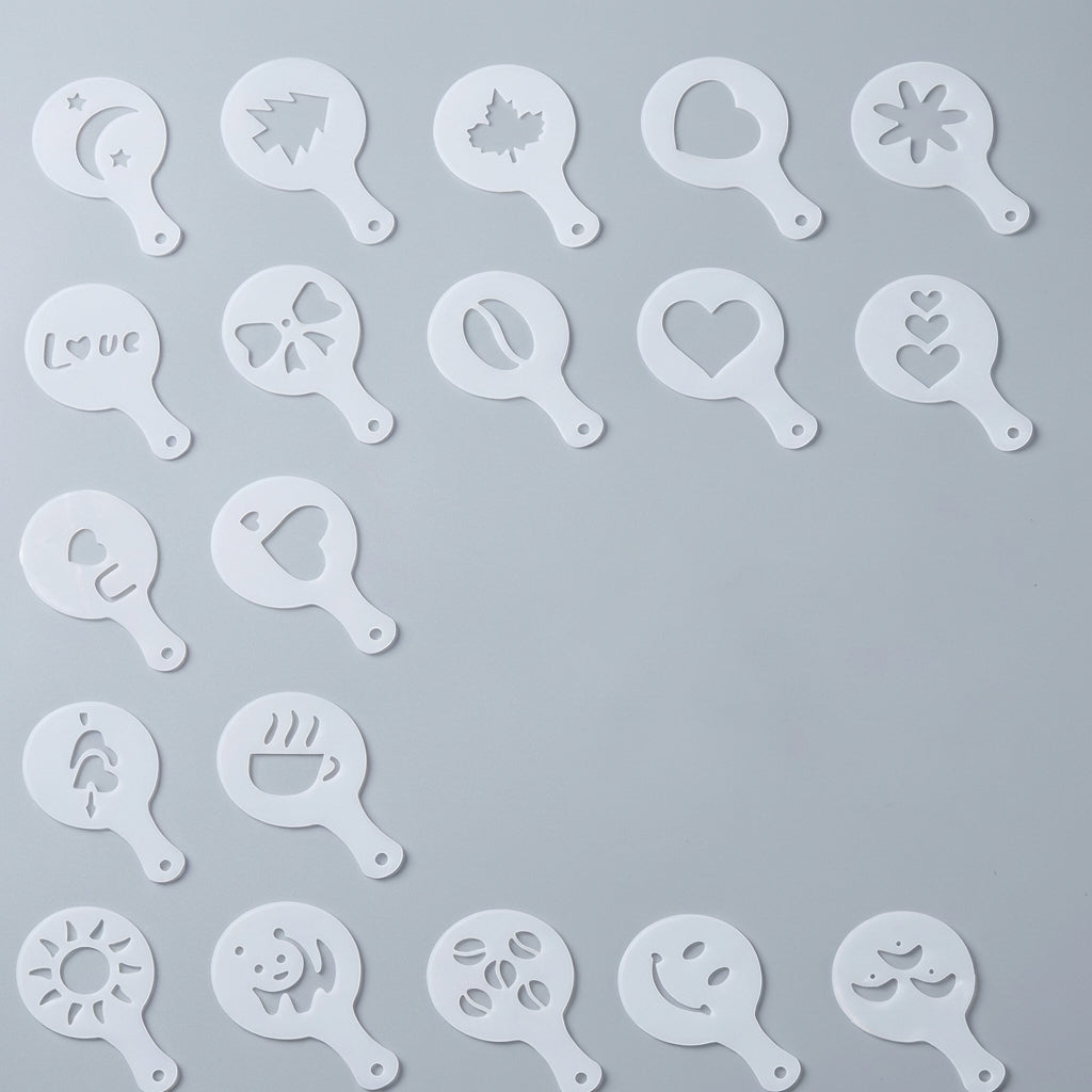 Coffee Stencil Set — 16 Piece, Cappuccino & Latte Art