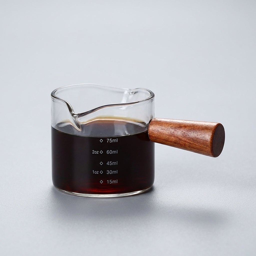 Espresso Shot Glass — Graduated Measuring Cup with Spout (70ml / 75ml)