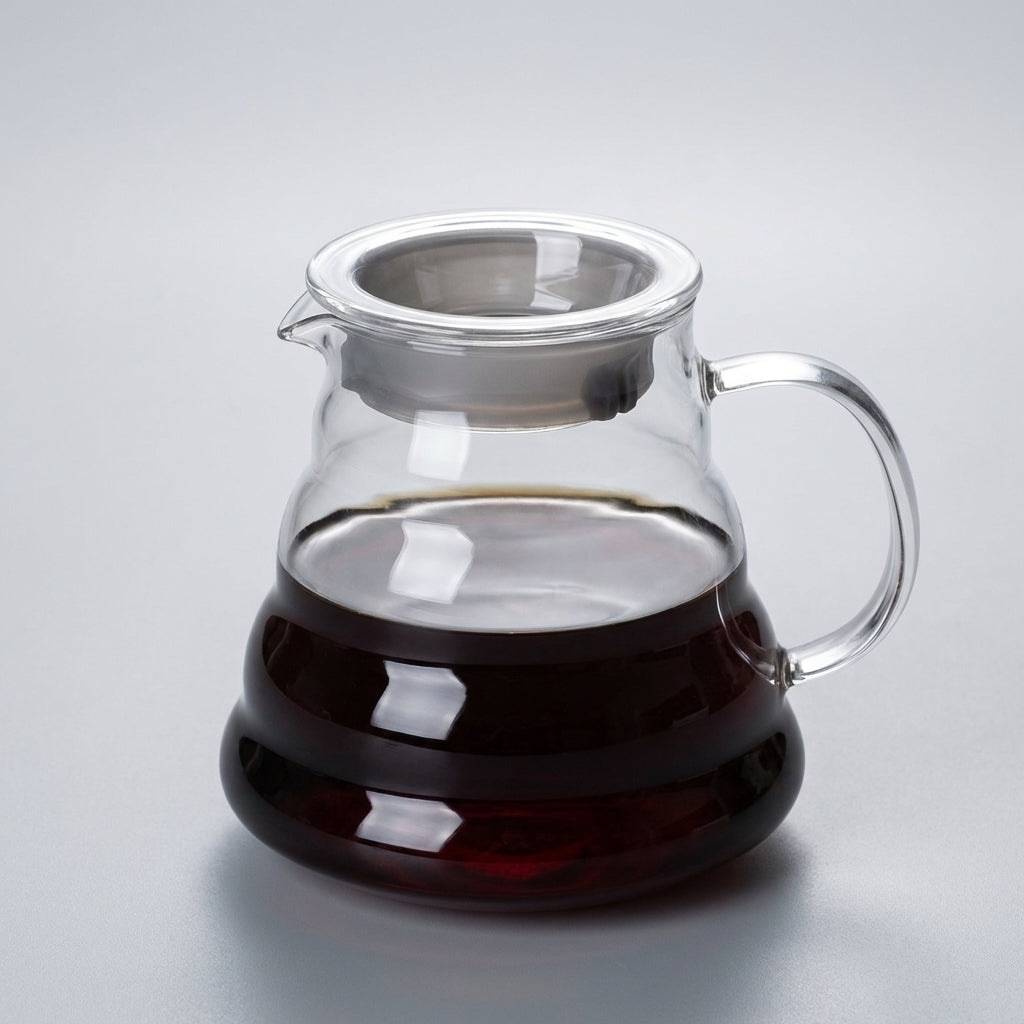 Glass Pour-Over Coffee Server — 360ml / 600ml / 800ml with Lid