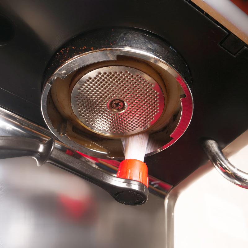 Coffee Machine Cleaning Brush — Detachable Head, Group Head & Shower Screen