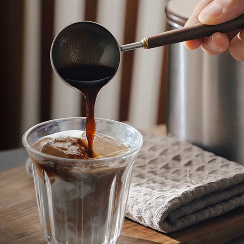 Walnut Wood Coffee Scoop — 25ml Stainless Steel Measuring Spoon