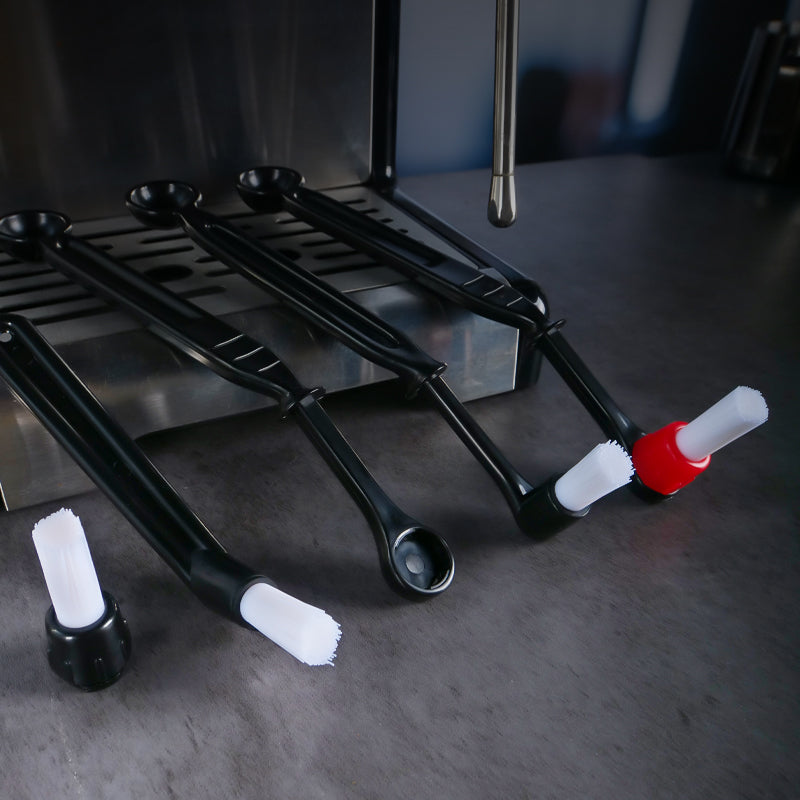 Coffee Machine Cleaning Brush — Detachable Head, Group Head & Shower Screen