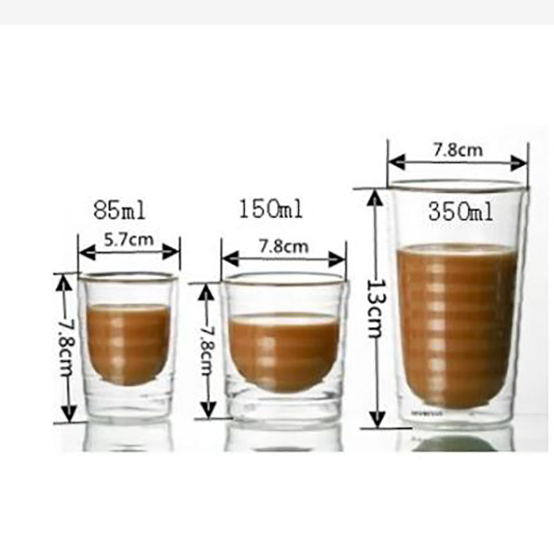 Double Wall Glass Coffee Cups — Nespresso Style, Heat-Resistant Borosilicate